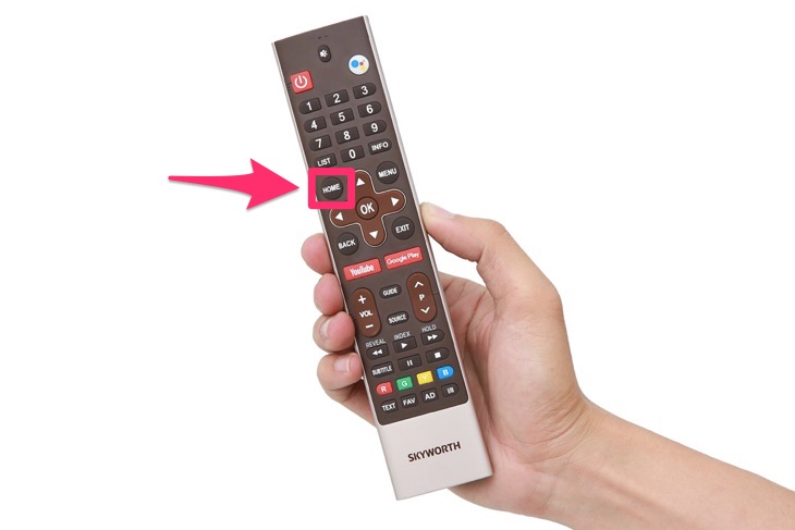 Nhấn nút home remote