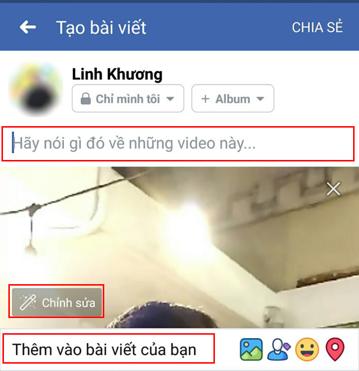 Cách đăng video lên Facebook trên Android, iOS và Laptop > Cách đăng video lên Facebook trên Android + Bước 4