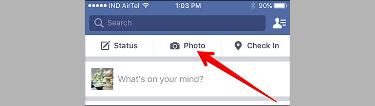 Cách đăng video lên Facebook trên Android, iOS và Laptop > Cách đăng video lên Facebook trên iOS + Bước 1