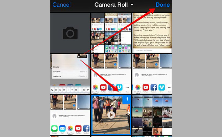Cách đăng video lên Facebook trên Android, iOS và Laptop > Cách đăng video lên Facebook trên iOS + Bước 2