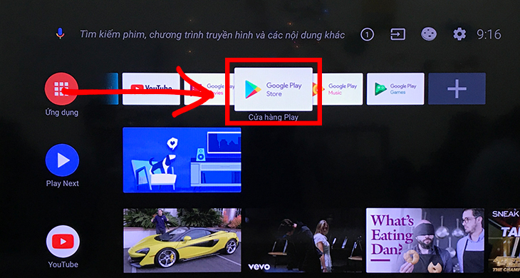 truy cập ứng dụng google play store