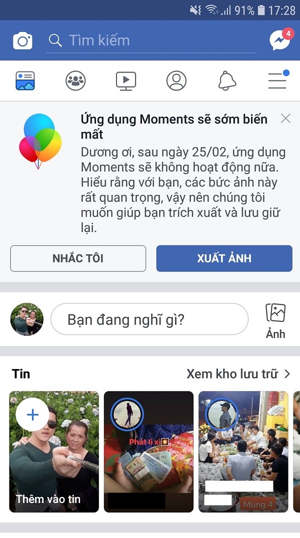 Ứng dụng Moments của Facebook sẽ ngừng hoạt động vào ngày 25/2