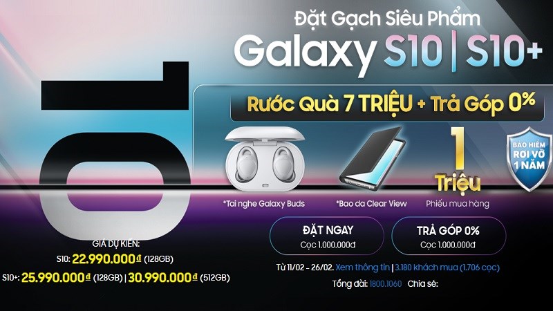 Đặt gạch Galaxy S10, S10+ Đặt gạch Galaxy S10, S10+
