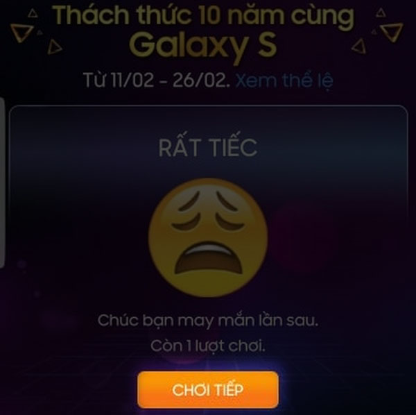 Minigame dòng S 10 năm