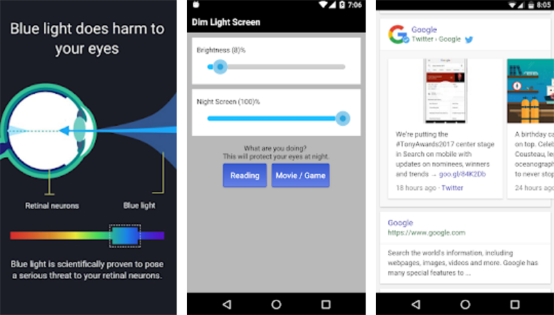 Dim Night Mode Screen