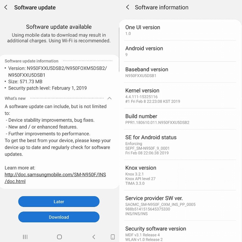 Galaxy Note 8 bắt đầu được cập nhật Android 9 Pie