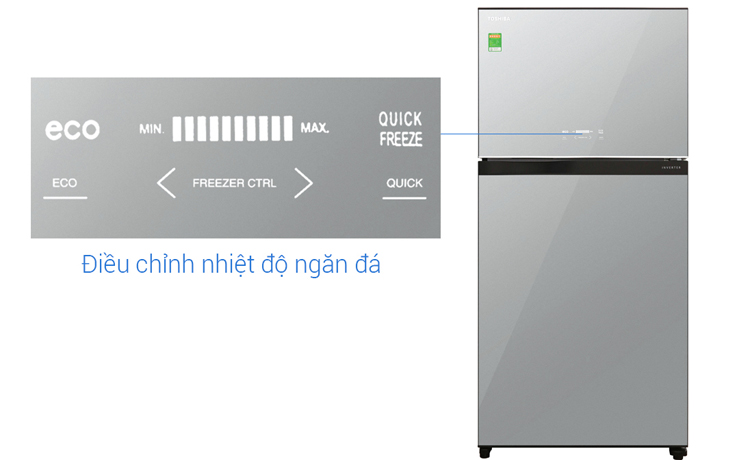 bảng điều khiển ngăn đá bên ngoài bằng cảm ứng Đánh giá tổng quan bộ đôi tủ lạnh mặt gương Toshiba Inverter 555 lít GR-AG58VA (X) > bảng điều khiển ngăn đá bên ngoài bằng cảm ứng