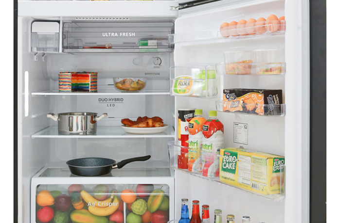 Khay kệ linh hoạt Đánh giá tổng quan bộ đôi tủ lạnh mặt gương Toshiba Inverter 555 lít GR-AG58VA (X) > Khay kệ linh hoạt