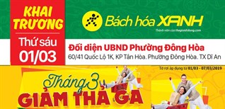 Siêu thị Bách hoá XANH 60/41 Quốc Lộ 1K khai trương 01/03/2019