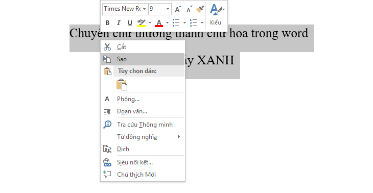 Chuyển đổi chữ hoa/thường trong Word bằng Unikey + Bước 1