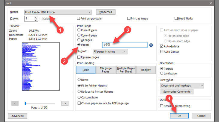 Cắt file PDF bằng phần mềm Foxit Reader + Bước 3