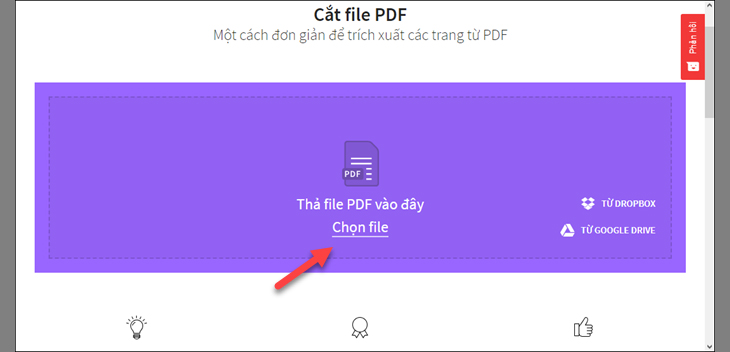 Cắt file PDF bằng công cụ trực tuyến SmallPDF + Bước 2