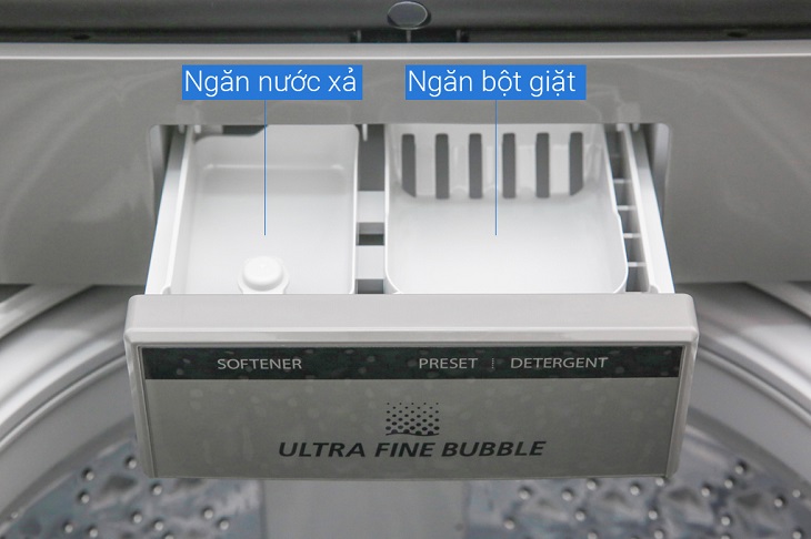 Ngăn nước xả, bột giặt Đánh giá tổng quan máy giặt Toshiba Inverter 9.5 Kg AW-UH1050GV DS > Ngăn nước xả, bột giặt