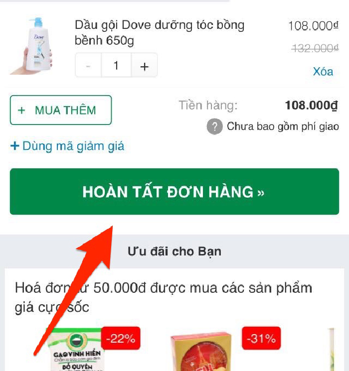 Hướng dẫn thanh toán đơn hàng Bách Hóa XANH bằng Momo