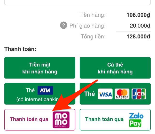 Hướng dẫn thanh toán đơn hàng Bách Hóa XANH bằng Momo