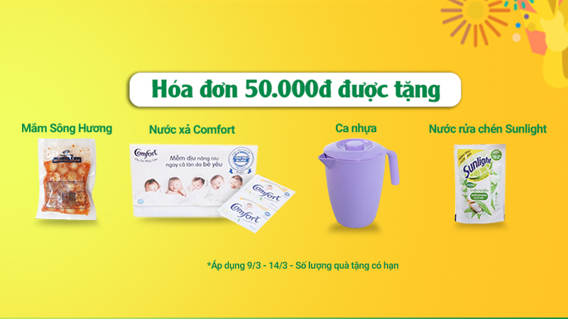 Hoá đơn từ 50.000đ được tặng quà hấp dẫn