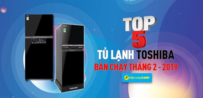 Top 5 tủ lạnh Toshiba bán chạy nhất Điện máy XANH tháng 2 - 2019