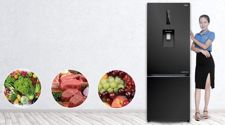 Tủ lạnh ngăn đá dưới mặt thép
