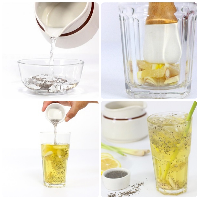 Trà đá chanh sả hạt chia Trà đá chanh sả hạt chia