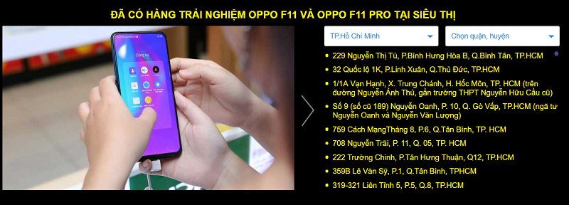 OPPO F11, F11 Pro có hàng trải nghiệm