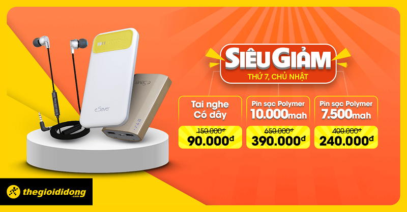 Pin sạc dự phòng, tai nghe giảm giá sốc Pin sạc dự phòng, tai nghe giảm giá sốc