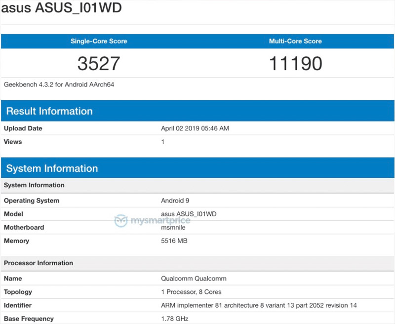 zenfone 6 in Geekbench