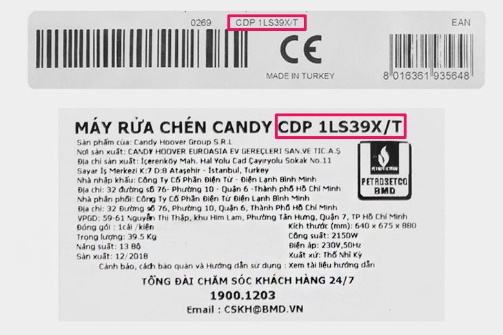 Hướng dẫn sử dụng máy rửa chén Candy CDP 1LS39X/T 2150W