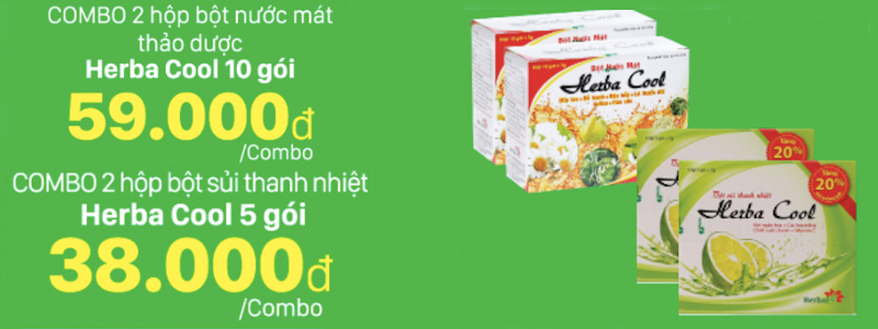 Mua 2 combo bột nước mát thảo dược Herbal Cool giảm 10-15%