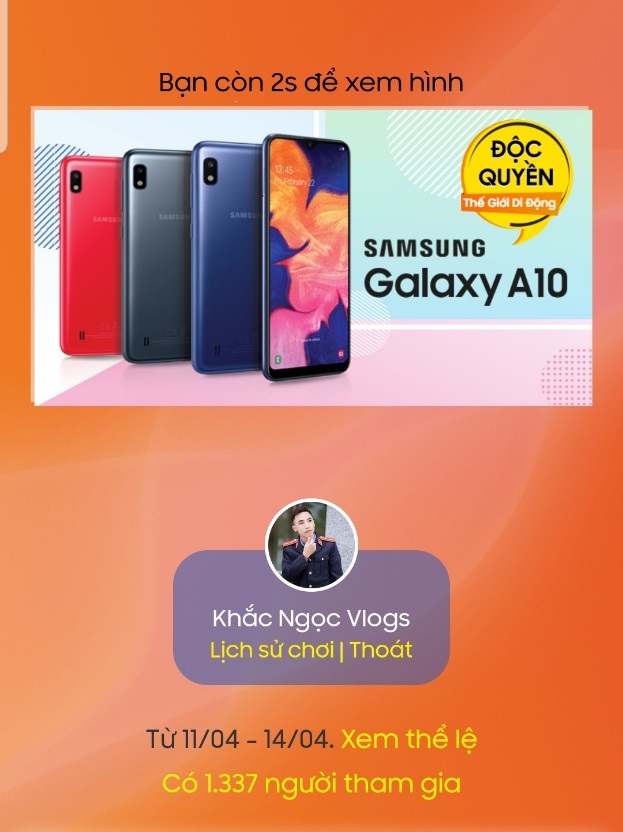 Chơi game Galaxy A10