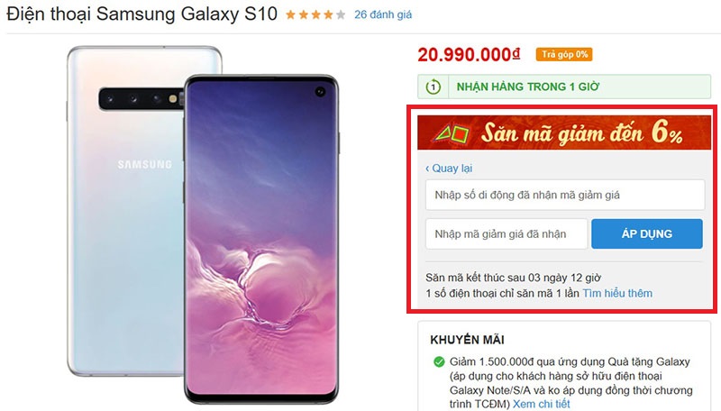 dùng mã giảm giá