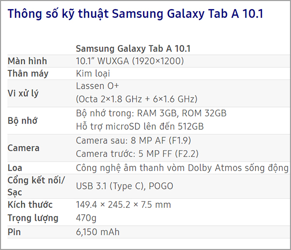 Galaxy Tab A 10.1