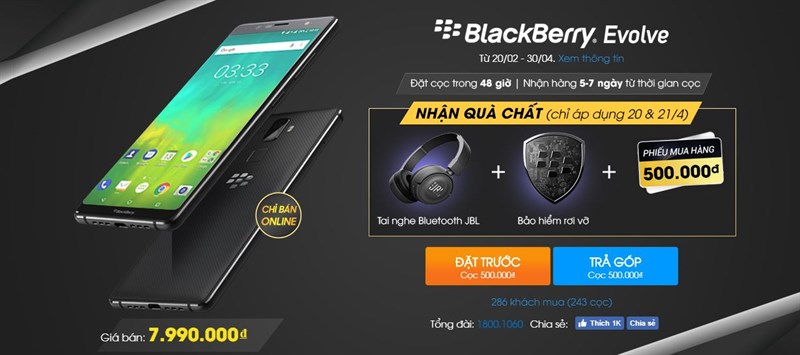 Mua BlackBerry Evolve nhận bộ quà chất, chỉ trong 2 ngày