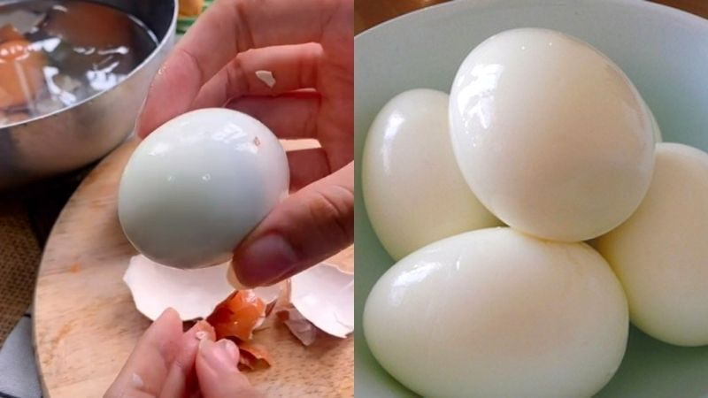 Trứng gà sau khi bóc vỏ