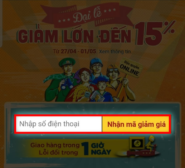 Đại lễ 30/4-1/5 là cơ hội để bạn săn mã giảm giá đến 15%