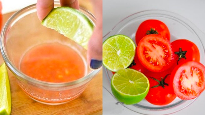 Sử dụng cà chua và chanh giúp trị cháy nắng