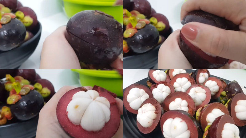 Thirsty on a summer day with a cool mangosteen smoothie