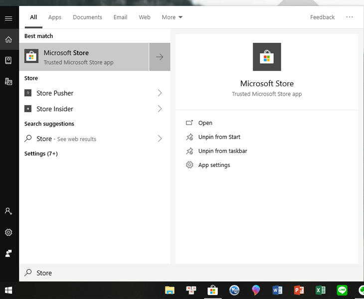 Mở Microsoft Store trên Windows 10