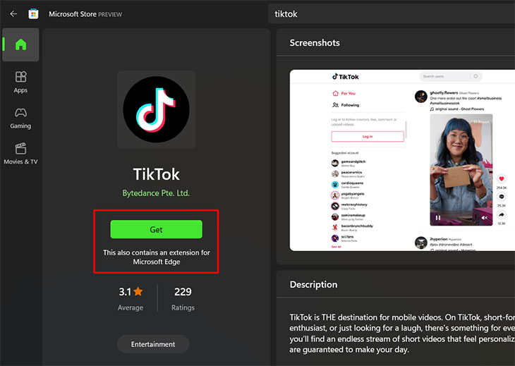 Hướng dẫn xem TikTok trên Windows > Cài đặt Tiktok
