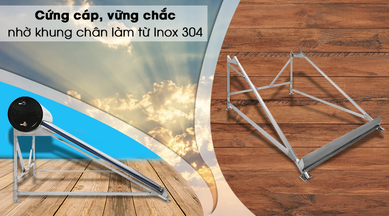 Máy nước nóng năng lượng mặt trời Sơn Hà 160 lít Eco 58-160 có chân đế vững chắc 