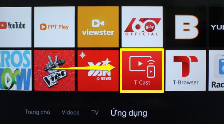 Điều khiển tivi bằng điện thoại qua T-Cast
