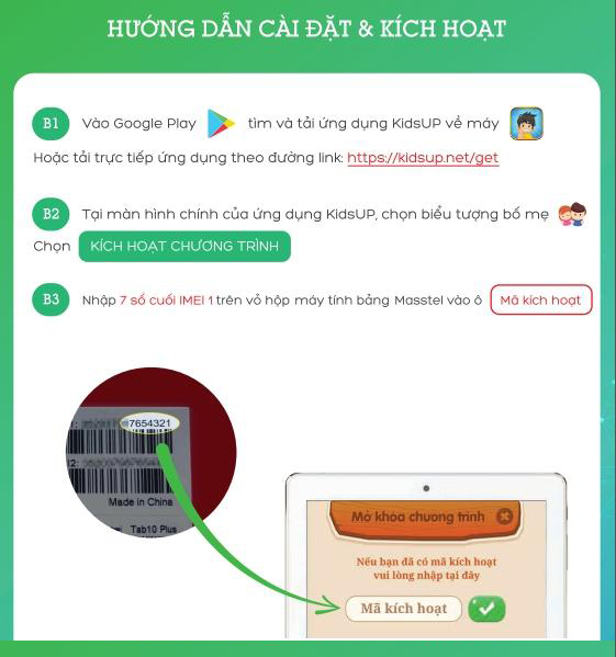 Hướng dẫn cài đặt và kích hoạt Kids UP