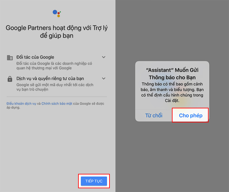 Hướng dẫn kích hoạt Google Assistant Tiếng Việt cho iOS + Bước 2