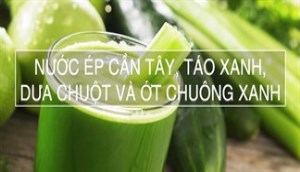 Học Lam Trường làm nước ép cần tây, táo xanh, dưa chuột và ớt chuông xanh