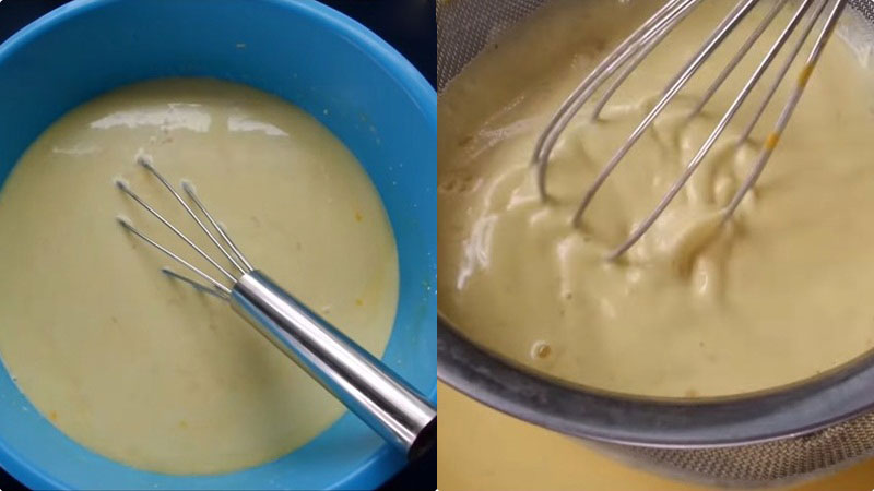 Mixing the batter