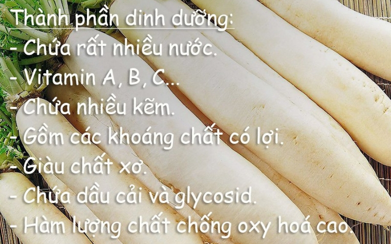Giá trị dinh dưỡng của củ cải trắng