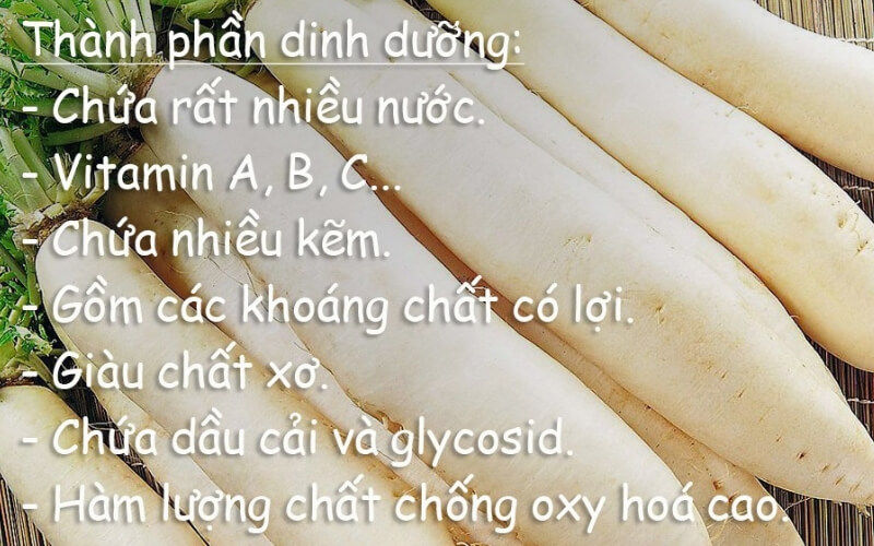 Giá trị dinh dưỡng của củ cải trắng