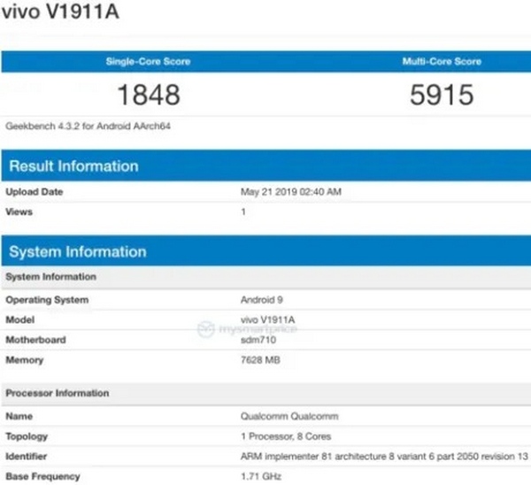 Vivo Z5x chip Snapdragon 710, pin 5.000 mAh sẽ ra mắt vào ngày 24/5