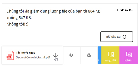 chọn để tải xuống file