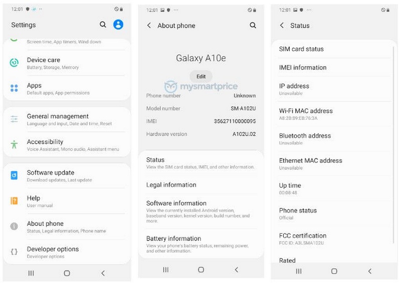 Smartphone giá rẻ Galaxy A10e đạt chứng nhận tại FCC