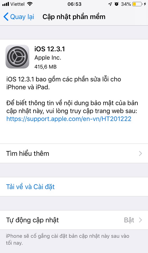 Apple phát hành iOS 12.3.1 sửa lỗi cho Tin nhắn và VoLTE Apple phát hành iOS 12.3.1 sửa lỗi cho Tin nhắn và VoLTE